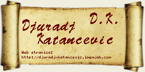 Đurađ Katančević vizit kartica
